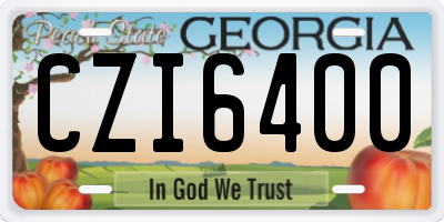 GA license plate CZI6400