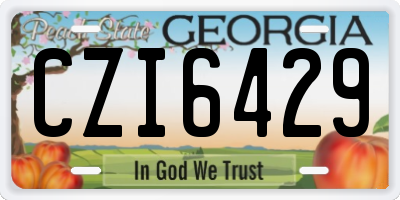 GA license plate CZI6429