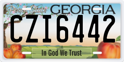GA license plate CZI6442