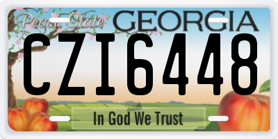 GA license plate CZI6448