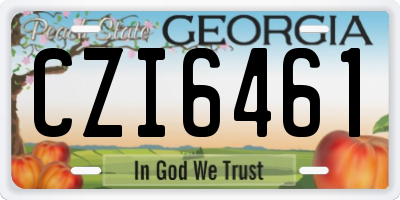 GA license plate CZI6461