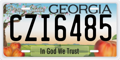GA license plate CZI6485