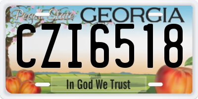 GA license plate CZI6518