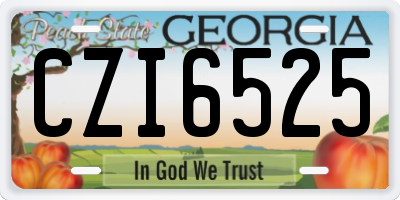 GA license plate CZI6525