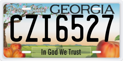GA license plate CZI6527