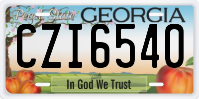 GA license plate CZI6540