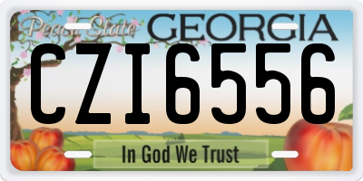 GA license plate CZI6556
