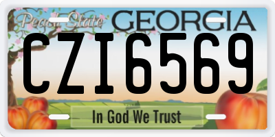 GA license plate CZI6569