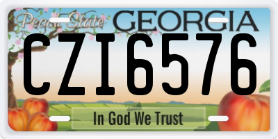 GA license plate CZI6576