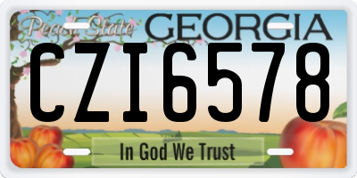 GA license plate CZI6578
