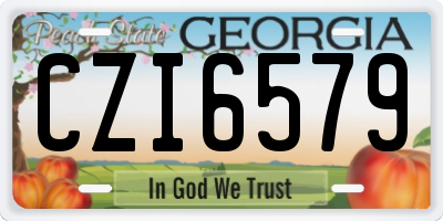 GA license plate CZI6579