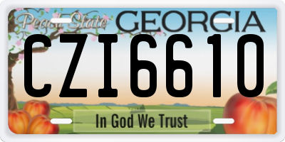 GA license plate CZI6610