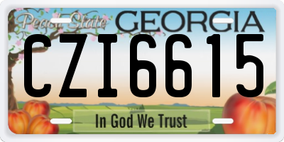 GA license plate CZI6615