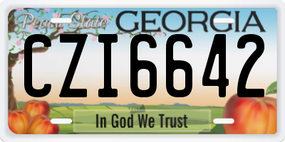 GA license plate CZI6642
