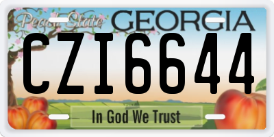 GA license plate CZI6644