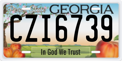 GA license plate CZI6739