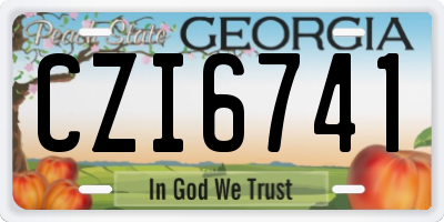 GA license plate CZI6741
