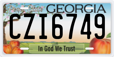 GA license plate CZI6749