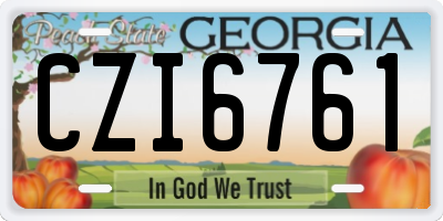 GA license plate CZI6761
