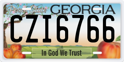 GA license plate CZI6766