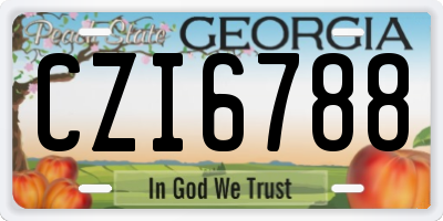 GA license plate CZI6788