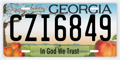 GA license plate CZI6849