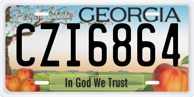 GA license plate CZI6864