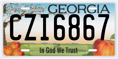 GA license plate CZI6867