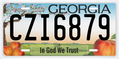 GA license plate CZI6879