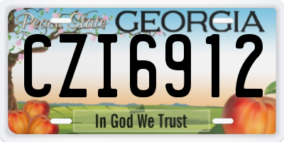 GA license plate CZI6912