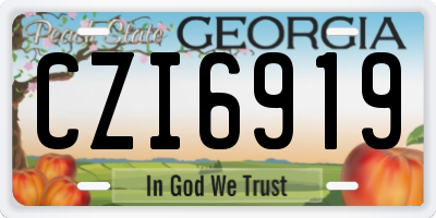 GA license plate CZI6919