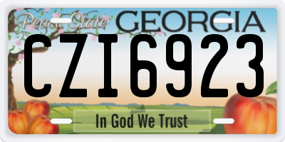 GA license plate CZI6923