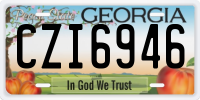 GA license plate CZI6946