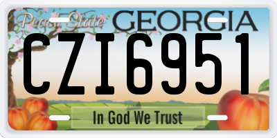 GA license plate CZI6951