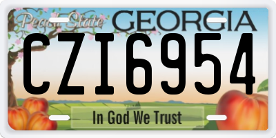 GA license plate CZI6954