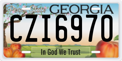 GA license plate CZI6970