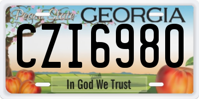 GA license plate CZI6980
