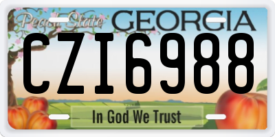 GA license plate CZI6988