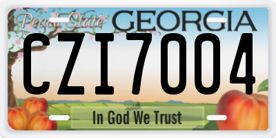 GA license plate CZI7004