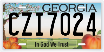 GA license plate CZI7024