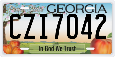 GA license plate CZI7042