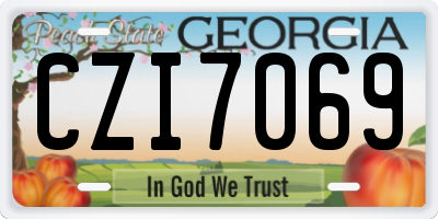 GA license plate CZI7069