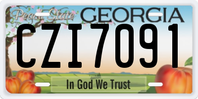 GA license plate CZI7091
