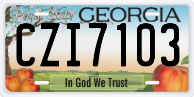 GA license plate CZI7103
