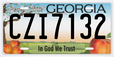 GA license plate CZI7132
