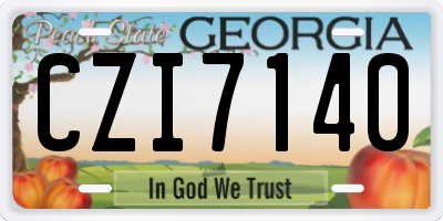 GA license plate CZI7140