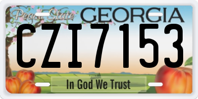 GA license plate CZI7153