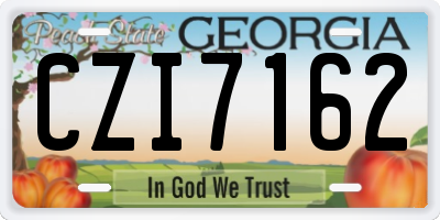 GA license plate CZI7162