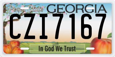 GA license plate CZI7167