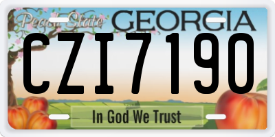 GA license plate CZI7190